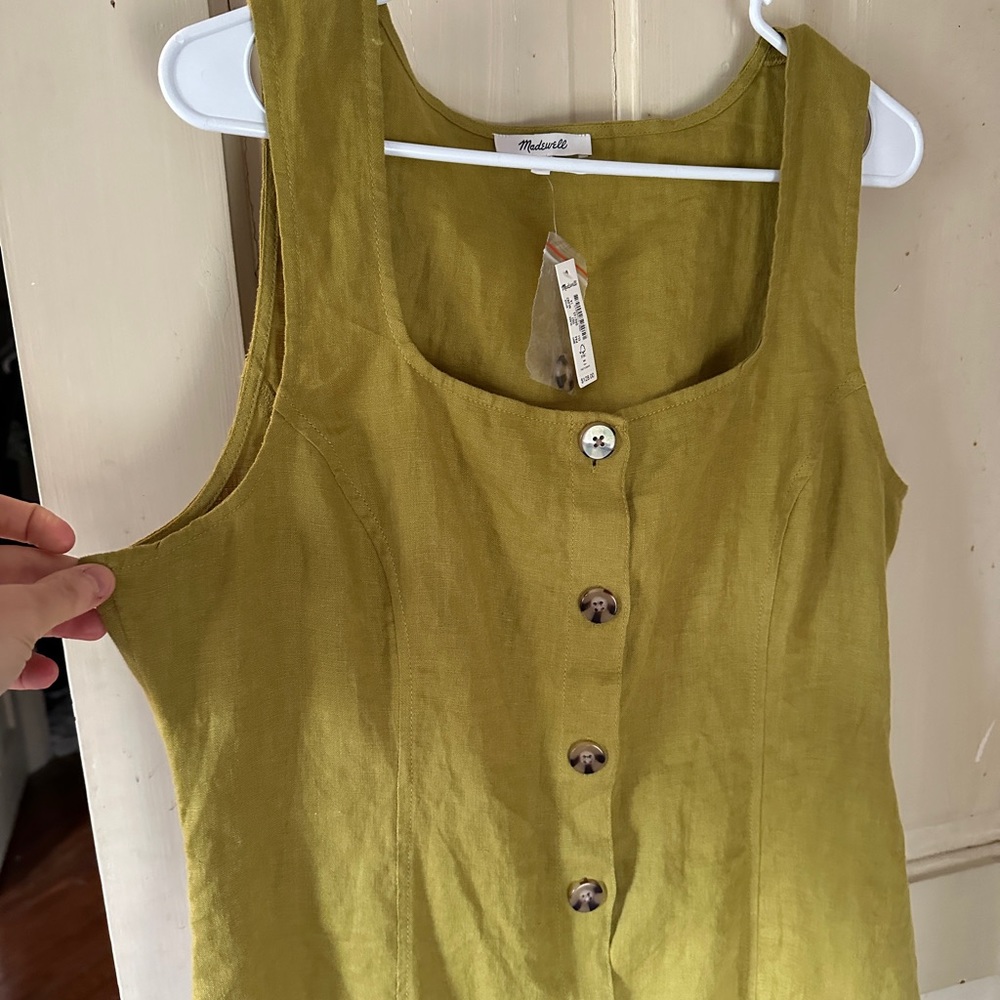 NWT Madewell button front midi linnen dress